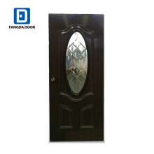 Vente chaude Fangda 32-en verre décoratif inswing porte extérieure en acier